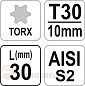 Бита TORX T30 10x30 мм AlSl S2 Yato YT-04051