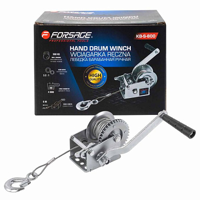 Лебедка барабанная ручная г/п 360 кг Forsage F-KB-S-800