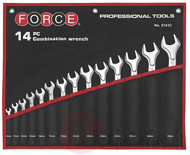 Набор дюймовых комбинированных ключей 5/16'' - 1-1/4'' 14 пр. Force 5141SC