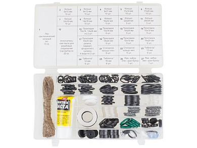 Комплект "Сантехник №4" в органайзере, плоские и формованные прокл., санпаста, лен Сантехкреп УТZ00012634