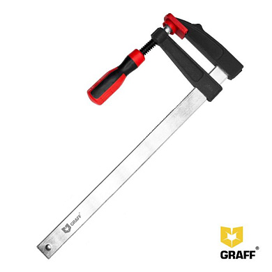 Струбцина 80 мм ширина 300 мм F-образная PYF018 GRAFF 2406003