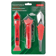 Набор пластиковых скребков с металлическим ножом для удаления герметика 3 пр. RockForce RF-52631