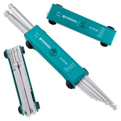 Набор 6-гр. ключей с шаром складной 2.5-10 мм 7 пр. Forsage F-5072BF