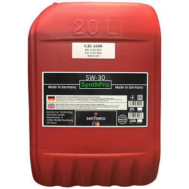 Масло моторное SynthPro 5W-30 API SN ACEA C3, кан.20 л. Senfineco 20-8959