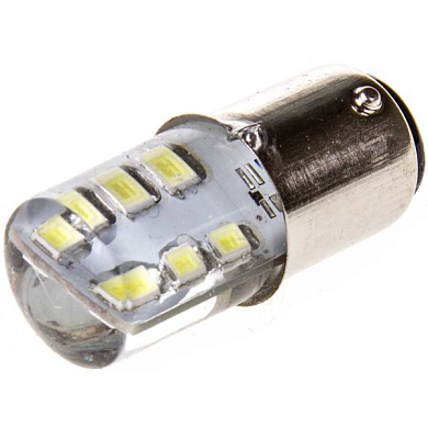 Автолампа диод S5 (P1/5W) 1V 1 SMD диодов -конт BAY15d Белая (в компл. шт.) SKYWAY S08201046