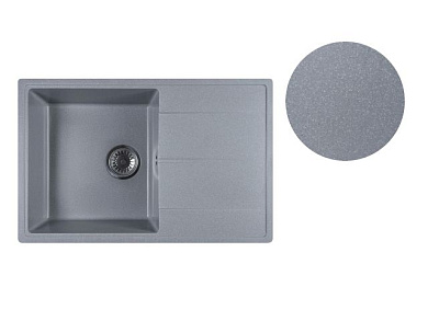 Мойка кухонная из искусственного камня BENEFIT серебро 730х470 мм, AV Engineering AVE730470SLA