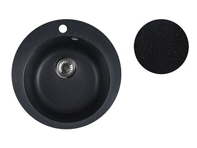 Мойка кухонная из искусственного камня POINT черный 495х495 мм, AV Engineering AVE495495BKA