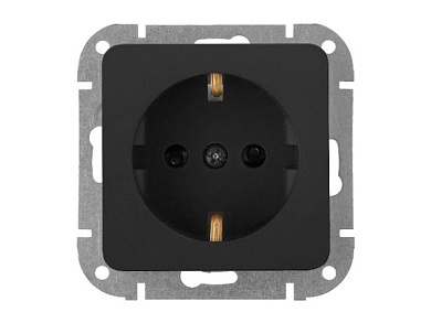 Розетка 1-ая (скрытая, с/з) карбон, Astrum, BYLECTRICA