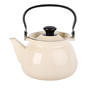 Чайник с металлической ручкой 3 л, сферический без рисунка слоновый Керченский металлургический завод 42104-122-У4СЛ БД