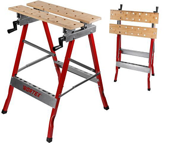 Верстак складной WB 1060 в кор. БАМБУК, 605x640x800 мм, регулировка столешницы, нагрузка до 150 кг WORTEX 1334743