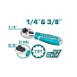 Трещотка 1/4''&3/8'' 72 зубца 140 мм TOTAL THT1061438