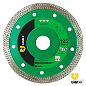Алмазный диск по керамограниту 125х10х1,2х22,23 мм X-type тонкий рез серия ''Expert'' GRAFF 101254