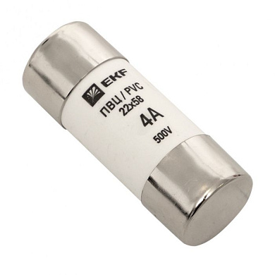 Плавкая вставка цилиндрическая ПВЦ (22х58) 4А EKF pvc-22x58-4