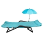 Шезлонг складной, голубой, в комплекте с зонтом WMC TOOLS WMC-FG-HY-8000LB-Z
