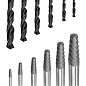 Набор экстракторов для извлечения заломанных болтов/гаек в комплекте со сверлами 12 пр ForceKraft FK-924U12B