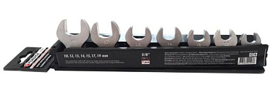 Набор ключей рожковых съемных с шарниром 3/8'' 7 пр. 10-19 мм Forsage F-51107AF