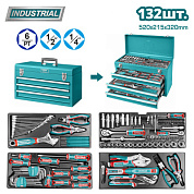 Набор инструментов 1/4"&1/2" 6-гр 132 пр TOTAL THPTCS71321