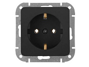 Розетка 1-ая, скрытая, з/к, б/з карбон, Аструм, Bylectrica РС16-1502карб