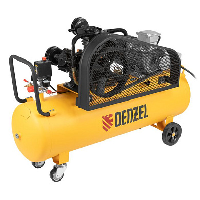 Компрессор воздушный BCW3000-T/100, ременный привод, 3.0 кВт, 100 литров, 520 л/мин Denzel 58118
