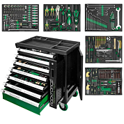 Набор инструментов 274 пр в 7-ми полочной тележке RockForce RF-55300YZ