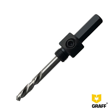 Переxодник SW 9,5 мм (3/8'') c центр.сверлом для коронок д.14-30 мм GRAFF