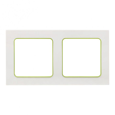 Стокгольм Рамка 2-местная белая с линией цвета зеленый EKF PROxima EXM-G-303-20