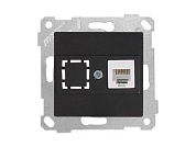 Розетка телефонная 1хRJ12, скрытая, без рамки, черная, RITA, Mutlusan 22001250184