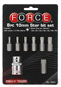 Набор бит TorxT20-T55 8 пр. 10 мм Force 4081