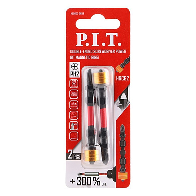 Бита магнитная PH2x65 мм 2шт в уп PIT ASDR03-065B