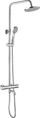 Душевая система с термостатическим смесителем с изливом и тропическим душем, цинк, хром Ledeme L2422