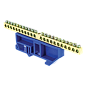 Шина "0" N (6х9мм) 22 отверстия латунь синий изолятор на DIN-рейку EKF PROxima sn0-63-22-d