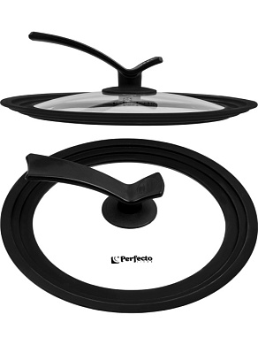 Крышка стеклянная универсальная, 240-260-280 мм, с ручкой-подставкой PERFECTO LINEA 25-024680
