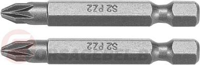 Бита крестовая PZ2x50 мм., 1/4'', 2 шт. AISI S2 Yato YT-77884