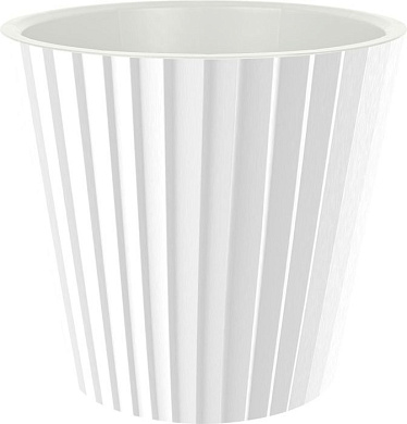 Горшок для цветов InGreen Sand D160мм, 2л c дренажной вставкой белый Пластик Репаблик IG640010048