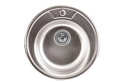 Мойка нерж. сталь, круглая одночашевая, d510мм, декорированный хром, врезная (0,8мм) AKS 10990