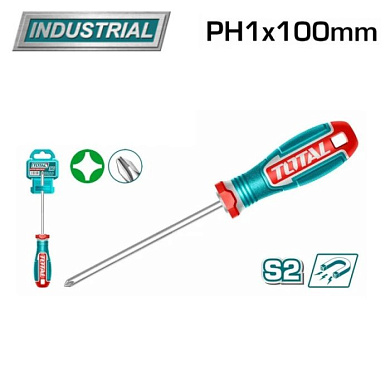 Крестовая отвертка PH1x100 мм TOTAL TSDPH1100