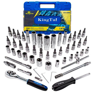 Набор инструмента 53 пр. 1/4'' 6-гр. KINGTUL KT-2531-5 EURO