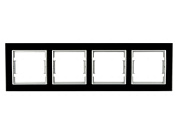 Рамка 4-ая горизонтальная черное стекло ELITRA, Mutlusan 2170 814 1492