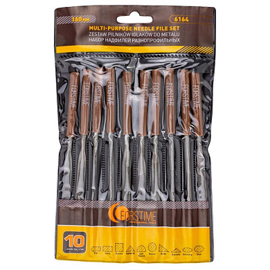 Набор надфилей разнопрофильных 160 мм, 10 пр. FORSTIME FT-6164