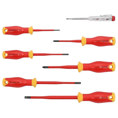 Отвертки изолированные EXTRA SLIM, набор 7 предметов, S2 Yato YT-282681