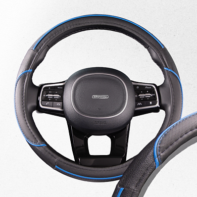 Оплетка экокожа M Combo- 5 Черно/Синяя SKYWAY S01102334