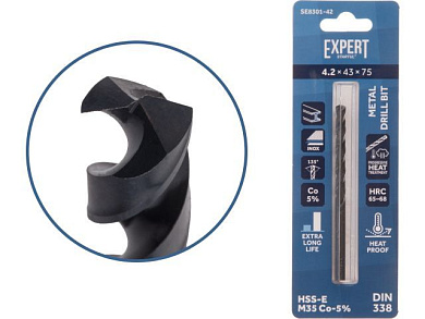 Сверло по металлу ц/х 4.2х43х75 мм HSS-Co Black EXPERT STARTUL SE8301-42