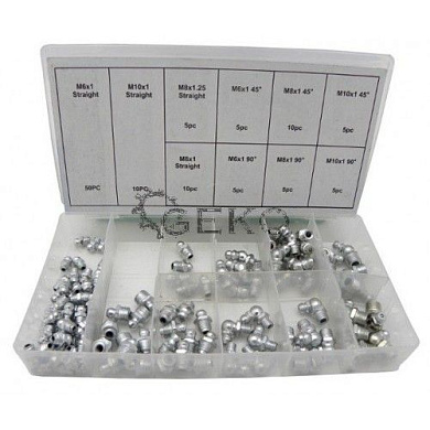 Набор смазочных нипелей 110 шт. Geko G02920