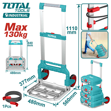 Тележка ручная складная 130 кг TOTAL THWB61201
