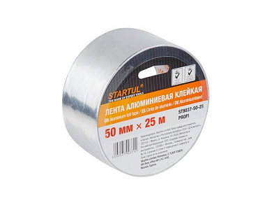 Лента алюминиевая клейкая 50ммх10м STARTUL PROFI ST9037-50-10