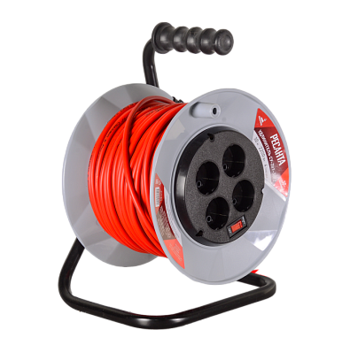 Удлинитель силовой на катушке, СУ-2х1-30/2 (с выкл., 4 розетки) Ресанта 61/118/4