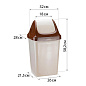 Урна для мусора 25л «СВИНГ», пластик, с крышкой, бежевый мрамор