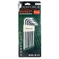 Набор ключей TORX Г-образных длинных с отверстием 7 пр. Т10Н-Т40Н RockForce RF-5071TL