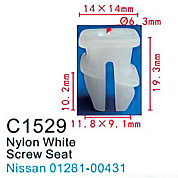 Клипса для крепления внутренней обшивки а/м Ниссан пластиковая, 100 шт Forsage C1529(Nissan)