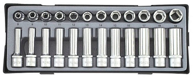 Набор торцевых головок 6-гр. коротких и глубоких 24 пр. 1/2'' Force T4248